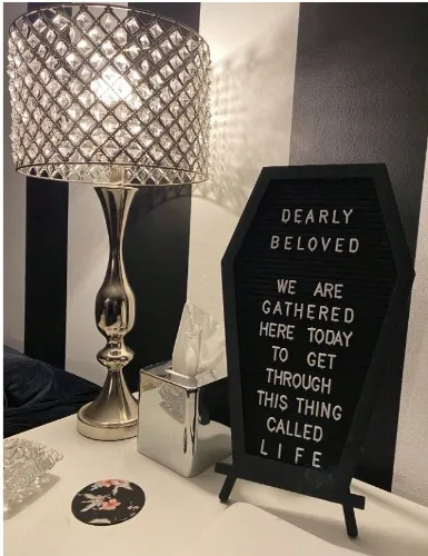 Coffin Letter Board Black With Spooky & Seasonal Emojis