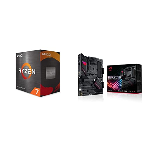 AMD Ryzen 7 5800X 8-core, 16-Thread Unlocked Desktop Processor ASUS ROG Strix B550-F Gaming AMD AM4 Zen 3 Ryzen5000 & 3rd Gen Ryzen ATX Gaming Motherboard (PCIe 4.0, 2.5Gb LAN,BIOS Flashback,HDMI 2.1 - Processor + ROG Strix B550-F Motherboard