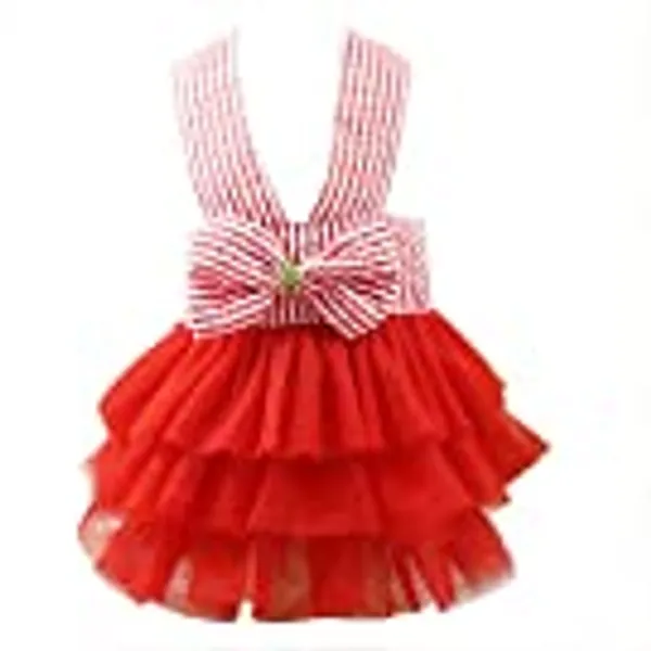 Clopon Pet's Cute Halter Bowknot Tutu Dresses Puppy Girl Dog Costumes Cute Doggie Cat Apparel