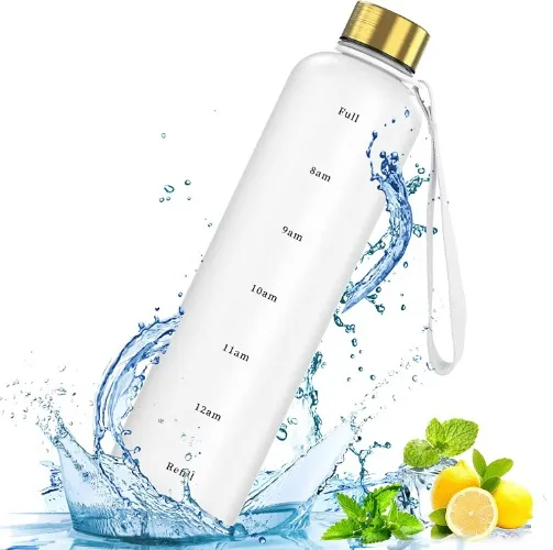 GIVOOBE Botella de agua 1 litro motivacional con marcadores