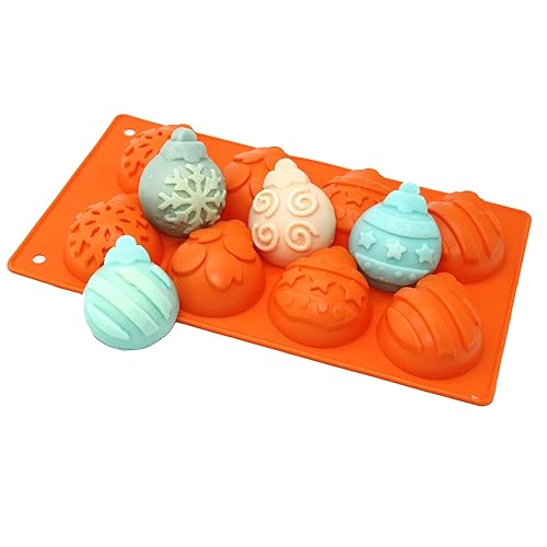 X-Haibei Christmas Snowflake Star Bell Soap Cake Jello Crayon Resin Chocolate Bombs Making Silicone Mold 6-Cavity