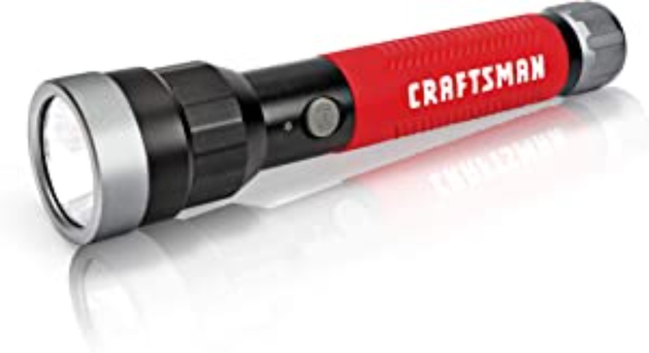 Craftsman 700 Lumens LED Handheld Spotlight Flashlight, 3 Lighting Modes for Camping, Hiking, Fishing, Running, Power Outages, & Emergencies, 6AA Alkaline Batteries Included，CMXLFAG65280