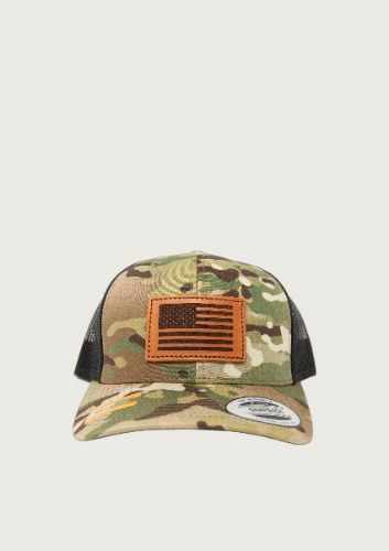 American Flag Cap - Multicam Green