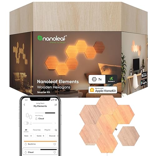 Nanoleaf Elements Wood Look Hexagons (Smarter Kit (7 Panel)) - Smarter Kit (7 Panel)