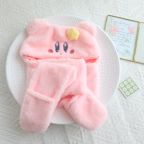 Cute Kirby Pillow and Scarf Set - B