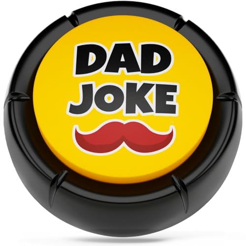 Ultimate Gift for Father's. Dad Joke Button with 50+ Funny Dad Jokes | Novelty Talking Button Present - 1x Dad Joke Button