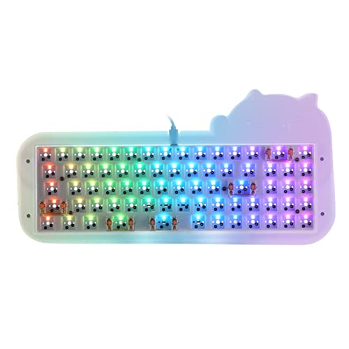 EPOMAKER Mini Cat 69 65% Hot Swappable Acrylic RGB Wired Mechanical Gaming DIY Keyboard Kit with Refinedly Tuned Stabilizers, Stacked Acrylic Case, Compatible with Windows/Mac - Mini Cat 69 Kit