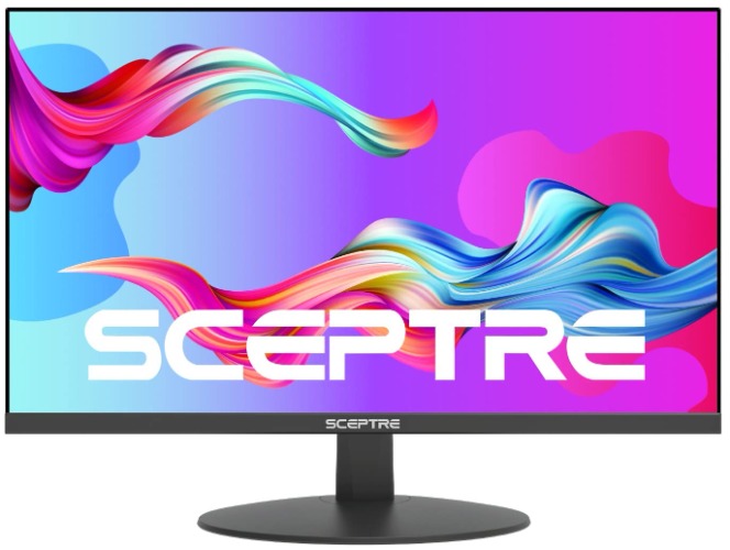Sceptre IPS 24-Inch Business Computer Monitor 1080p 75Hz with HDMI VGA Build-in Speakers, Machine Black (E248W-FPT) - IPS 24" 75Hz Monitor