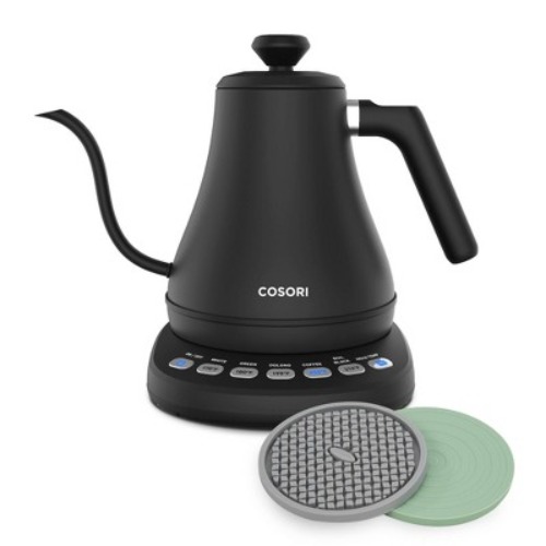 Cosori Original 0.7L Gooseneck Electric Kettle with Bonus Coasters - Black