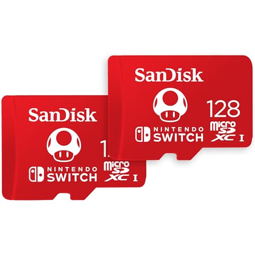 SanDisk 128GB 2-Pack microSDXC Card, Licensed for Nintendo Switch (2x128GB) - SDSQXAO-128G-GN6Z2 - Super Mario Super Mushroom - 128GB (2-Pack)