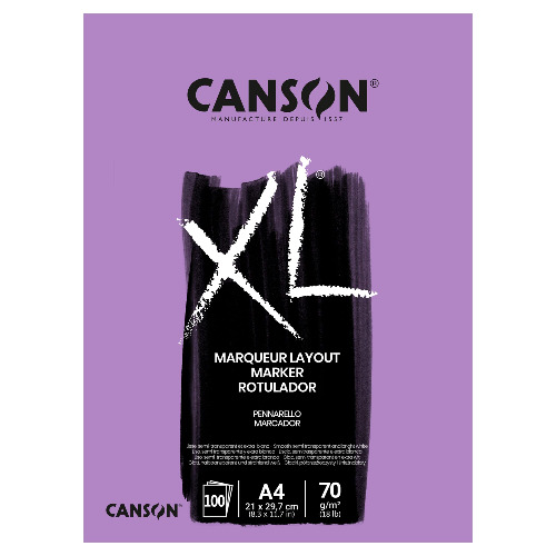 CANSON 297236 XL® Marker, Markerblock, DIN A4, 100 Blatt, 70 g/m² - DIN A4 Single