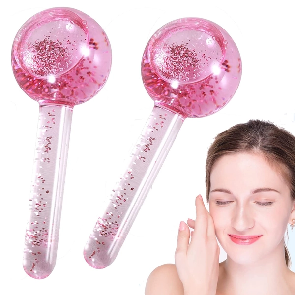 Ice Globes for Facials, Ice Globes, Face Massager, Face Tools, Facial Ice Globes, Cooling Globes, Globes for Face Neck & Eyes, Daily Beauty, Tighten Skin [2Packs]