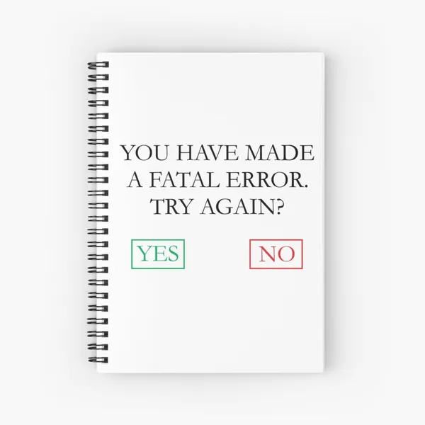 "You Have Made A Fatal Error" Nancy Drew Death Screen | Spiral Notebook