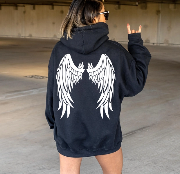 Angel Hoodie, Aesthetic Hoodie, Wings Hoodie, Trendy Hoodies, Design On The Back Hoodie, Vsco Hoodies, Pinterest Designs, Sweatshirt Hoodie