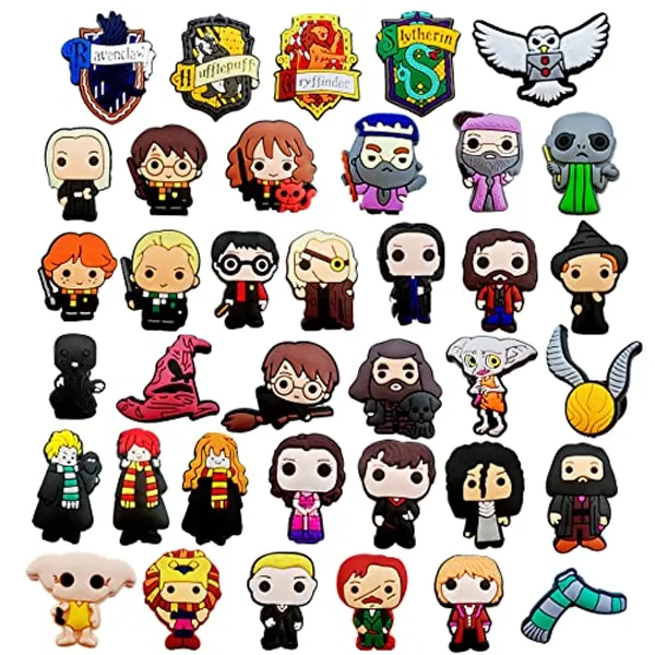 Msbetod 37 pcs Anime Shoe Charms For Clog Shoes Decoration, Trendy Designer Shoe Charms Gifts For Kids, Boys, Girls, Shoe Charm For Clog Pins Accessoris For Shoe Decoration