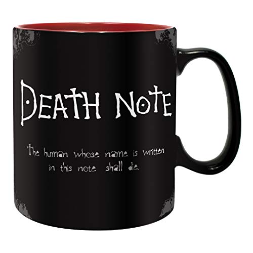 ABYSTYLE Death Note Shinigami Ceramic Coffee Tea Mug 16 Oz. Features Shinigami & First Rule of Death Anime Manga Drinkware Home Essential Gift