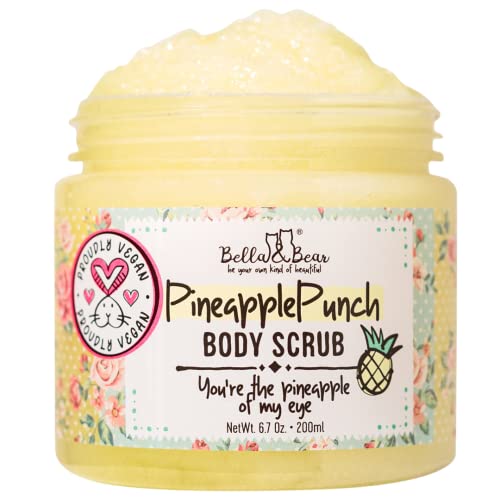 Bella & Bear Pineapple Body Scrub Exfoliator - Vegan (6.7oz) - 6.7 Ounce (Pack of 1)