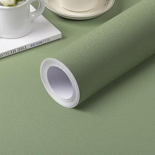 practicalWs Green Peel and Stick Wallpaper, Green Contact Paper for Cabinets and Drawers, Self Adhesive Removable Vinyl Film Wall Paper Bedroom Decorative Table and Wall Reform 15.7" x 393.3" - 15.7" x 393.7" - Green/Upgrades