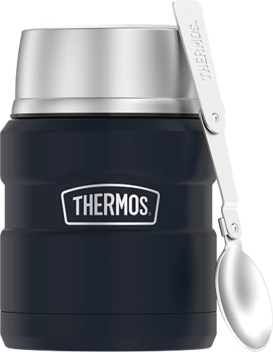 Thermos Stainless King 16 Ounce Food Jar with Folding Spoon, Matte Blue - Matte Blue - Jar