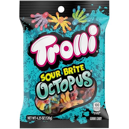 Trolli Sour Brite Octopus, Assorted Flavors, 4.25 oz