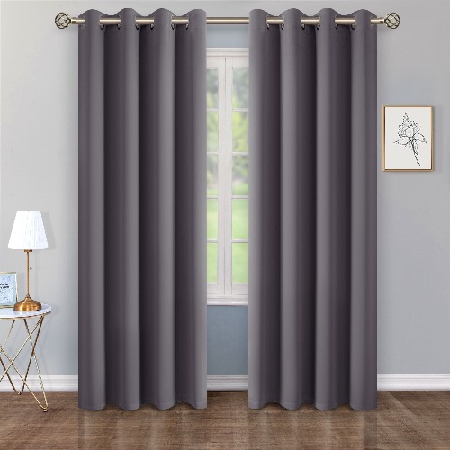 Blackout Curtains for Bedroom, Set of 2 Curtains for Living Room, Thermal Insulated Blackout Curtains - 52" x 84" / Grey
