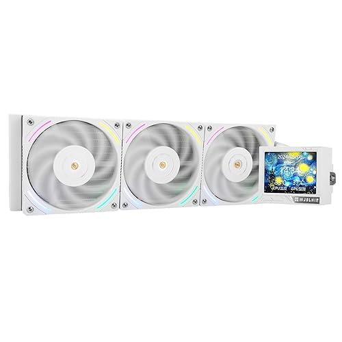 Thermalright Mjolnir Vision 360 ARGB White CPU AIO Cooler,IPS LCD Screen with 320 * 240 Resolution,for AM5&LGA 1700/1851,High-performance 360 Specs Water-cooled with 3.5in Removable Display