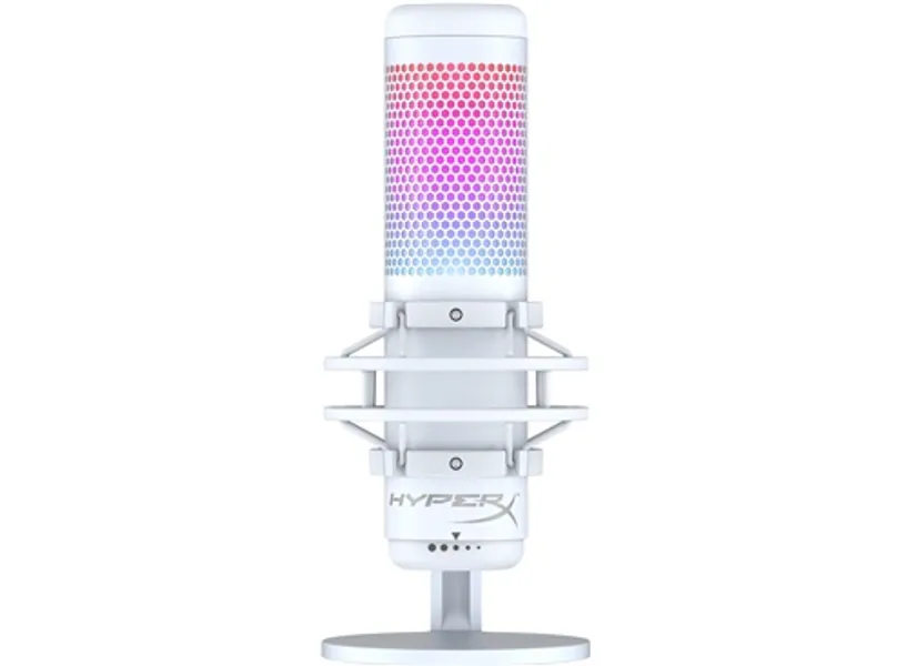 HyperX QuadCast S - USB Microphone (White-Grey) - RGB Lighting