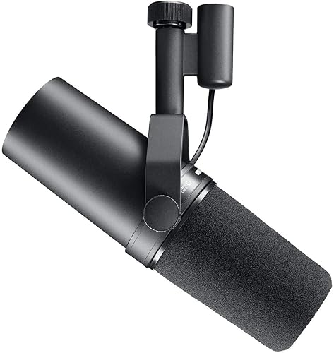 Shure SM7B Vocal Dynamic Microphone Broadcast, Podcast & Recording, XLR Studio Mic Music & Speech, Wide-Range Frequency, Warm & Smooth Sound, Rugged Construction, Detachable Windscreen - Black - SM7B