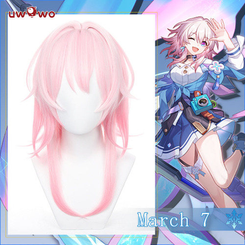 Uwowo Honkai Star Rail Cosplay Wig March 7th Cosplay Wig Pink Short Hair