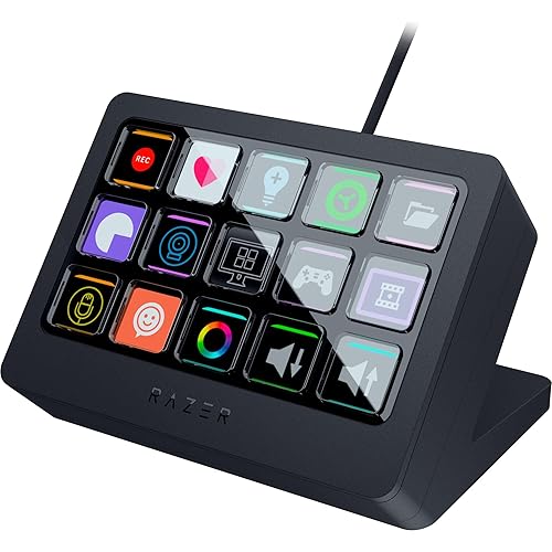 Razer Stream Controller X: All-in-One Keypad for Streaming - 15 Switchblade Buttons - Multi-Link Macros - Swappable Magnetic Faceplate - Designed for PC & Mac Compatibility - Stream Controller X