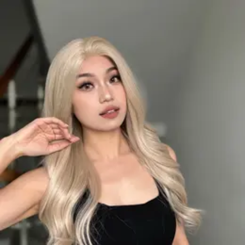 DWY Long Wavy Blonde Lace Front Wig for Women Natural Middle Parting Synthetic Hair 13x1 Lace Wigs BL66060-1