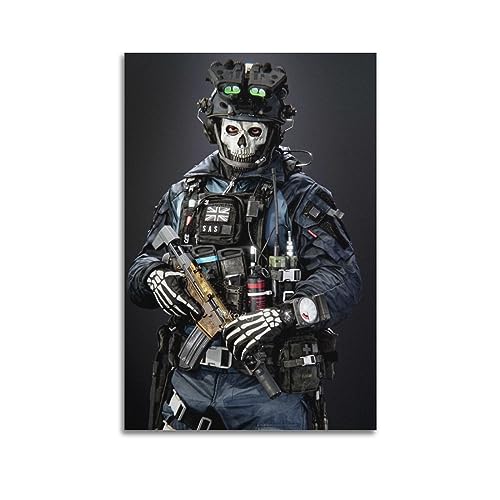 WITIN Call Of Duty Simon Riley Ghost Poster, 2 dekorative Leinwand, Familienschlafzimmer, Bild, Gemälde, 30 x 45 cm - 12x18inch(30x45cm) - Ohne Rahmen