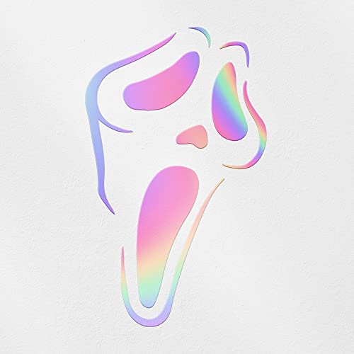 Transparent Decal Stickers of Scream Stencil (Hologram) Premium Waterproof Vinyl Decal Stickers for Laptop Phone Accessory Helmet Car Window Mug Tuber Cup Door Wall Decoration ANDstic0a2422HOAA - 4.2'' x 6.8'' - Hologram