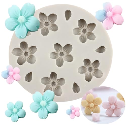 MINFEIDMS Flower Fondant Molds Plum Cherry Blossom Cake Decorating Silicone Mold For Cupcake Topper Candy Chocolate Gum Paste Polymer Clay Set Of 1 - Style G