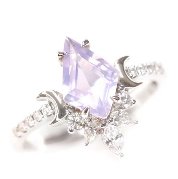 Veronica Royal 14KT Ring with Moissanite - White Gold - 5