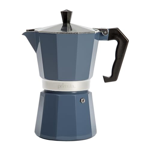 Primula Classic Stovetop Espresso and Coffee Maker, Moka Pot for Italian and Cuban Café Brewing, Greca Coffee Maker, Cafeteras, 6 Espresso Cups, Blue - Blue - 6 Cup