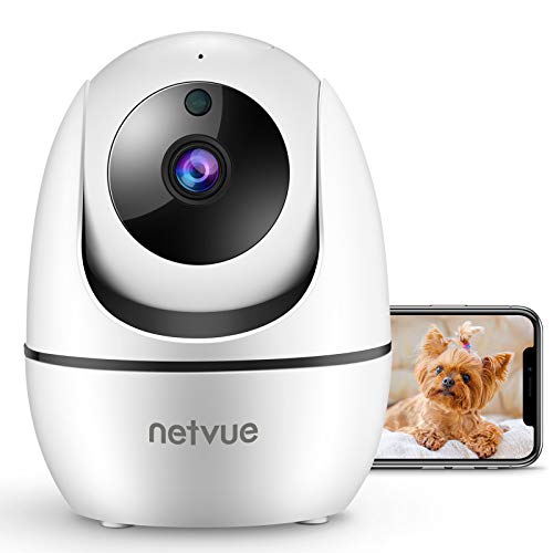 NETVUE Indoor Camera, 1080P FHD 2.4GHz WiFi Pet Camera, Home Camera for Pet/Baby, Dog Camera 2-Way Audio, Indoor Security Camera Night Vision, AI Human Detection, Cloud Storage/TF Card, White - 1 Count (Pack of 1) - White