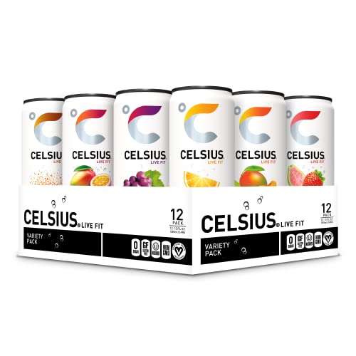CELSIUS Assorted Flavors Official Variety Pack, Functional Essential Energy Drinks, 12 Fl Oz (Pack of 12) - Official Variety Pack