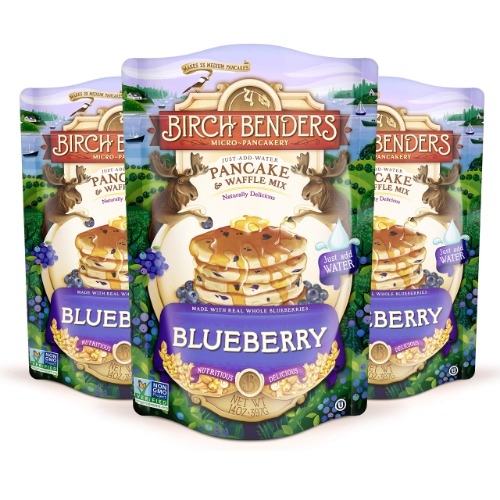 Blueberry Pancake & Waffle Mix By Birch Benders, Made With Real Blueberries, Just Add Water, Non-Gmo, Dairy Free, Just Add Water,14 Oz (Pack of 3) - 14 Ounce (Pack of 3)
