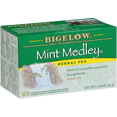 Bigelow Mint Medley Herbal Tea, Caffeine Free, 20 Count (Pack of 6), 120 Total Tea Bags - Mint Medley 20 Count (Pack of 6)