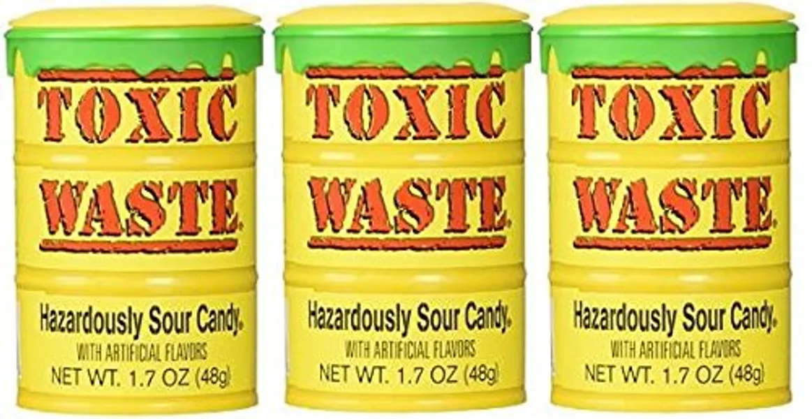Toxic Waste Hazardously Sour Candy Barrel 1.7 Oz - Pack of 3
