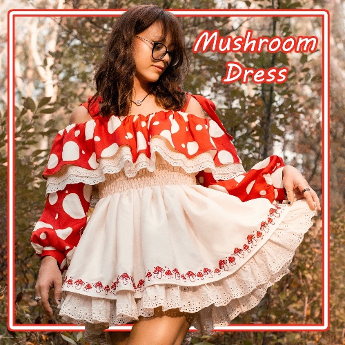 Mushroom Dress (Amanita Muscaria) by Mochipan