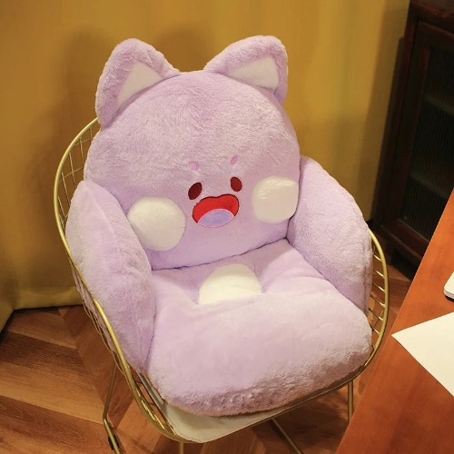 Cartoon Cat Plush: Adorable Decorative Home Pillow - Purple / 40cm