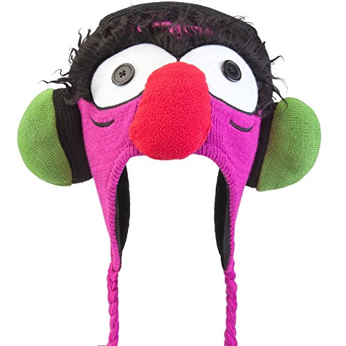 The Muppets - Unisex-Adult - Headphones Animal Big Face Peruvian Knit Hat Pink