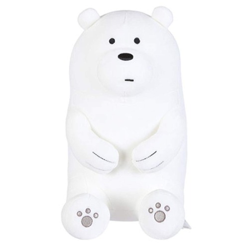MINISO 11" We Bare Bears Stuffed Animals, Ultrasoft Plush Toys, Kawaii Plushies Pillow for Boys Girls Kids Toddler Doll and Valentine's Day Christmas - Sitting Ice Bear