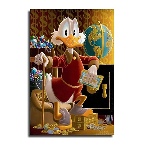 LIINH Carl Barks Uncle Scrooge Mcduck Poster Decorative Painting Canvas Wall Art Living Room Posters Bedroom Painting 16x24inch(40x60cm)