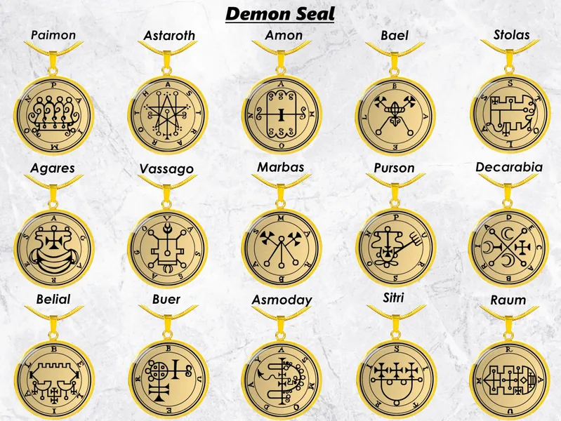 Demon Seal Sigil Necklace Jewelry Goetia Amulet Talisman Pendant