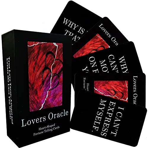 Han Yu Bowen Love Oracle Cards,Tarot Cards for Beginners,80 Love Tarot Cards Twin Flame Oracle Deck,Love Oracle Cards Deck Make Love Romantic,Tarot Cards with Message on Them Oracle Cards - Black
