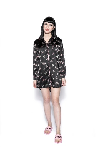 Pastel Death Moth - Silky Pajama Dress | 3XLarge/ 4XLarge