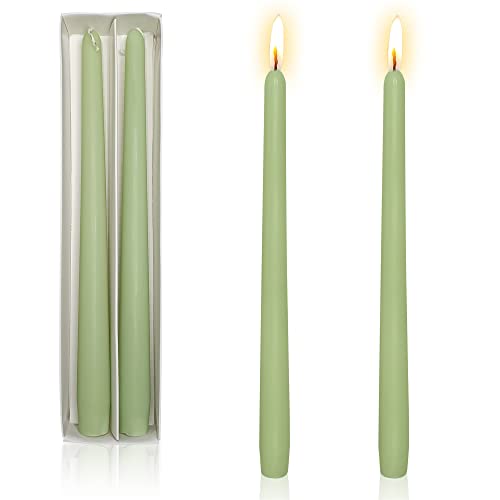 Taper Candle Green Scent Candlesticks,2pcs Gedengni 10 Inch Long Candle Sticks Scented Tapered Candles for Dinner Decor Housewarming Gift Idea(8D-Green-G4) - #1-8D-GREEN-G4
